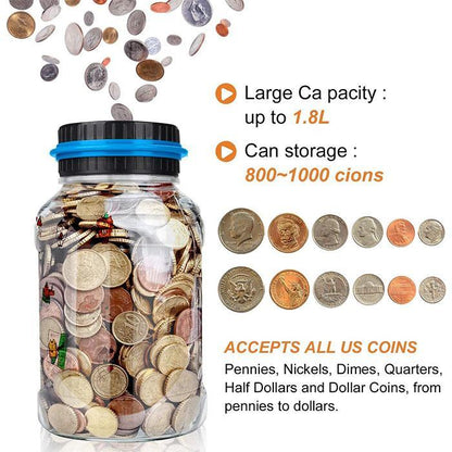 ⏰50% OFF NOW!💰😫Tired Of Counting Coins Manually?✨Auto‑Count Digital Piggy Bank, Teach Kids Saving Habit🎁