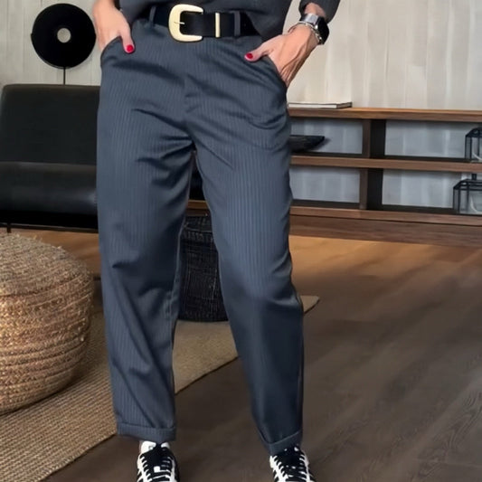 👖 60% OFF NOW ! ✨ Women's High Waist Casual Straight Blazer Pants – Tummy Control, Flattering Fit & Office-to-Outdoor Ready 💼