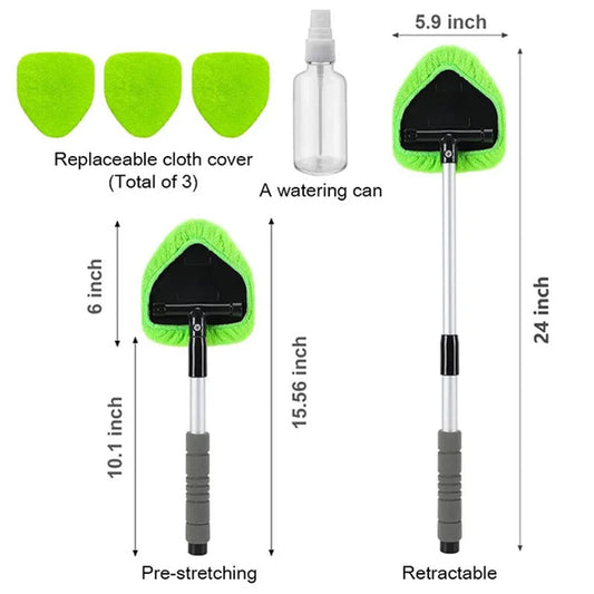🚗 50% OFF NOW!💦 Windshield Cleaning Tool Set with Extendable Handle – 180° Rotating & Washable – Car Window Cleaner ✨