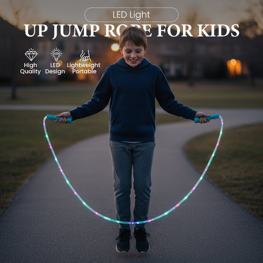 🏃 BUY 2 GET 1 FREE! ✨ LED Light-Up Jump Rope for Kids – Fun Workout, Adjustable Length & Durable Design 🌈