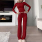 👚 50% OFF NOW!✨ Women's Casual 2-Piece Set – Slim Top & Straight-Leg Pants – Soft Stretch Fabric 🌿