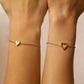 💖 50% OFF NOW! 💑 Matching Heart Charm Bracelet Set – Stainless Steel & Adjustable ✨