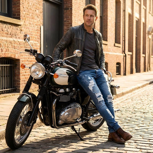 👖 50% OFF NOW! 🔥Men’s Stylish Distressed Skinny Jeans – Edgy Ripped Design & Slim Tapered Fit ✨