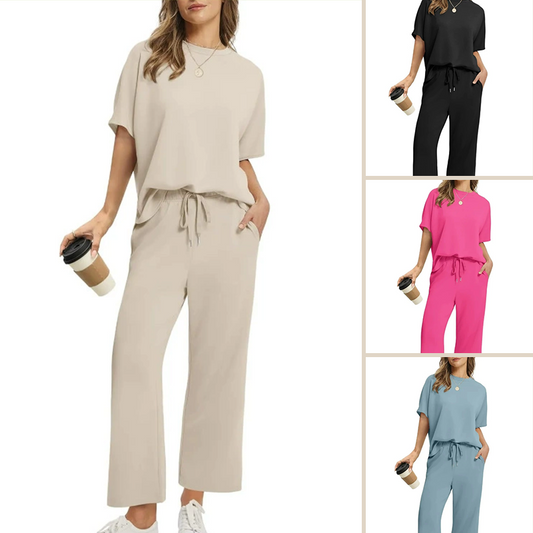 👚 50% OFF NOW! 👖 Women's Casual Top & Pants Set – Soft Fabric, Relaxed Fit & Perfect for Home or Out ✨