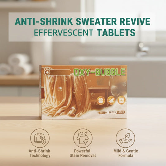 ✨ BUY 2 GET 1 FREE! 🧶 Sweater Revive Effervescent Tablets – Anti-Shrink, Restores Softness & Safe for Colors 🧺
