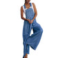 👖 50% OFF NOW!✨ Women's Sleeveless Denim Overalls – Wide-Leg & Adjustable Straps – Casual Loose Jumpsuit 🌿
