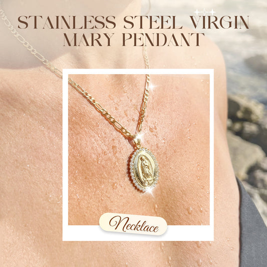 ⛪ 50% OFF NOW! ✨ Gold-Tone Virgin Mary Pendant – Stainless Steel, Hypoallergenic & Meaningful Gift 🕊️