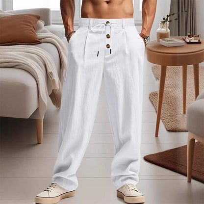 👖 50% OFF NOW! 🌿 Men's Casual Drawstring Pants – Linen Blend, Loose Fit & Breathable Fabric 🧵