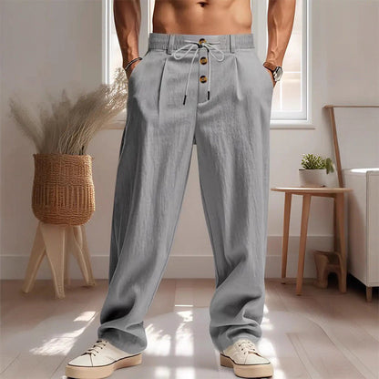 👖 50% OFF NOW! 🌿 Men's Casual Drawstring Pants – Linen Blend, Loose Fit & Breathable Fabric 🧵