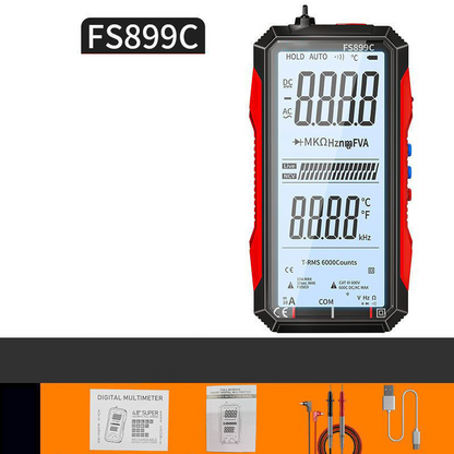 🔋 60% OFF NOW! 🔌 USB Rechargeable Digital Multimeter – True RMS, Auto-Ranging & Backlit LCD Display, CAT III 1000V 🛡️