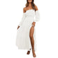👗 50% OFF NOW! 🌸 Women's Off-Shoulder High-Waist Dress – Elegant & Comfortable, Gentle Support, Flattering Fit ☀️