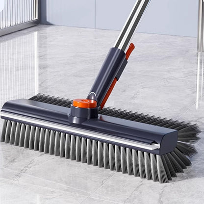 🧹 50% OFF NOW! ✨ 3-in-1 Floor Scrub Brush with Long Handle – Adjustable Head & Squeegee – Hair Tweezers & Corner Cleaning 🚿