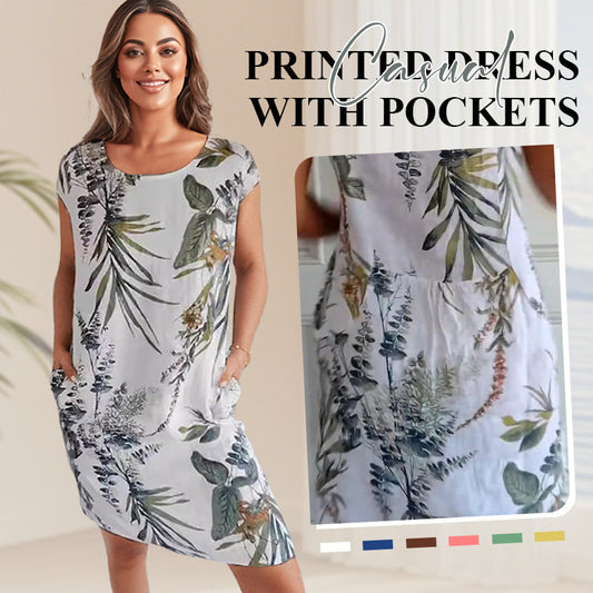 🎉 LIMITED TIME 50% OFF! 👗 Printed Short Sleeve Dress – Effortless Spring Bloom 🌸