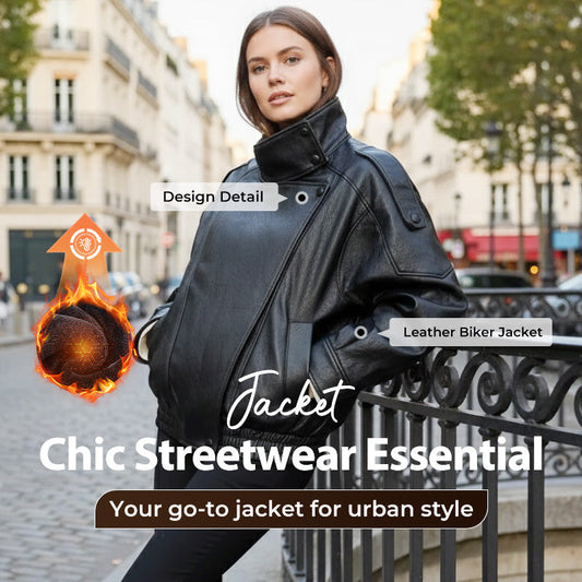 🧥 50% OFF NOW! 🔥 Cool Faux Leather Biker Jacket – Asymmetrical Zip, Stand-Up Collar & Premium Lychee Texture ✨