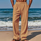 👖 50% OFF NOW!🌿 Men's Breathable Linen Trousers – Lightweight Summer Relaxed Fit – Adjustable Drawstring Waist – Casual Beach Pants 🏖️