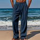 👖 50% OFF NOW!🌿 Men's Breathable Linen Trousers – Lightweight Summer Relaxed Fit – Adjustable Drawstring Waist – Casual Beach Pants 🏖️