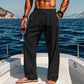 👖 50% OFF NOW!🌿 Men's Breathable Linen Trousers – Lightweight Summer Relaxed Fit – Adjustable Drawstring Waist – Casual Beach Pants 🏖️