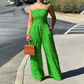 ✨ 50% OFF NOW! 💕 Strapless Crinkle Wide-Leg Jumpsuit – Effortless Elegance & High-Waist Glamour 💃