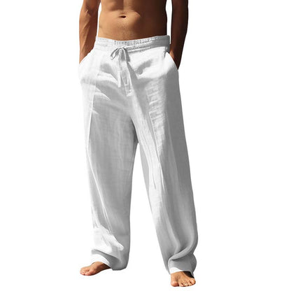 🧘‍♂️ 50% OFF NOW! 🌿 Men's Casual Loose Linen Pants – Drawstring Waist & Straight Leg 👖