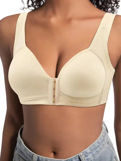 👙 50% OFF NOW! 💪 Adjustable Front Closure Push-Up Bra – Wire-Free, Seamless & Side Support – 4PCS Set for Daily Wear ✨