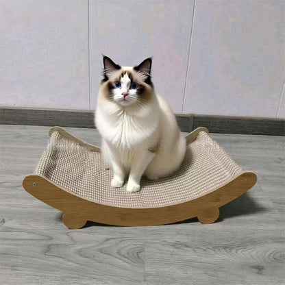 🔥HOT SALE 50% OFF! 🐱🛋️ Scratching and lounging in one — durable sisal + wooden frame beats flimsy cardboard. Curved for comfort, built to last, and saves your sofa. Your cat's new favorite spot. ✨