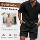 🔥 50% OFF NOW! 👕 Men's Solid Color Short Sleeve Set – Effortless Style & Ultimate Comfort 🩳✨