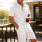 🔥 50% OFF NOW! 👕 Men's Solid Color Short Sleeve Set – Effortless Style & Ultimate Comfort 🩳✨