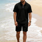 🔥 50% OFF NOW! 👕 Men's Solid Color Short Sleeve Set – Effortless Style & Ultimate Comfort 🩳✨