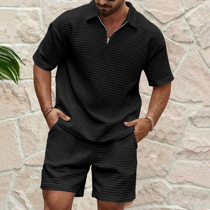 🔥 50% OFF NOW! 👕 Men's Solid Color Short Sleeve Set – Effortless Style & Ultimate Comfort 🩳✨