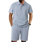 🔥 50% OFF NOW! 👕 Men's Solid Color Short Sleeve Set – Effortless Style & Ultimate Comfort 🩳✨