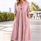 🌿 50% OFF NOW! 👗 Women's V-Neck Midi Dress – Breathable Cotton, Empire Waist & Pockets