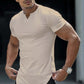 💎 50% OFF NOW! ⚡ Men's Casual Solid Athletic T-Shirt – Slim Fit, Notched V-Neck & Premium Stretch Fabric 👕🔥