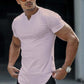 💎 50% OFF NOW! ⚡ Men's Casual Solid Athletic T-Shirt – Slim Fit, Notched V-Neck & Premium Stretch Fabric 👕🔥