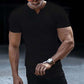 💎 50% OFF NOW! ⚡ Men's Casual Solid Athletic T-Shirt – Slim Fit, Notched V-Neck & Premium Stretch Fabric 👕🔥