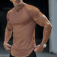 💎 50% OFF NOW! ⚡ Men's Casual Solid Athletic T-Shirt – Slim Fit, Notched V-Neck & Premium Stretch Fabric 👕🔥