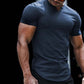 💎 50% OFF NOW! ⚡ Men's Casual Solid Athletic T-Shirt – Slim Fit, Notched V-Neck & Premium Stretch Fabric 👕🔥