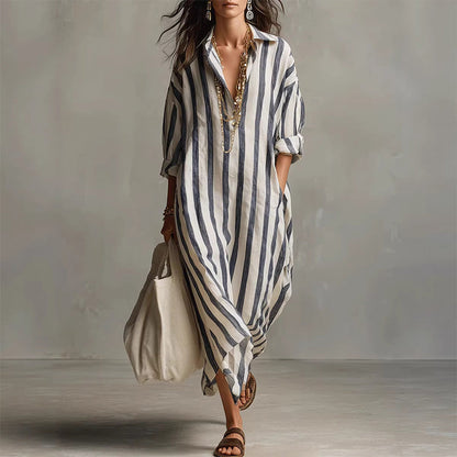 👚 50% OFF NOW! 🌸Women's Casual Striped Long Sleeve Shirt Dress
