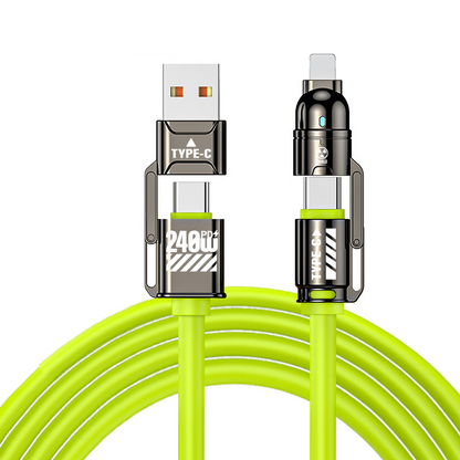 🔌 50% OFF NOW ✨ 4-in-1 Fast Charging Cable — 240W PD & Liquid Silicone ⚡
