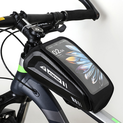 🚴 50% OFF NOW! 📲 Waterproof Bike Top Tube Bag – Hard-Shell Phone Holder, Touch-Sensitive & Large Capacity 🛡️