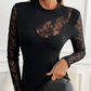 💎 60% OFF NOW! ✨ Women's Mock Neck Lace Panel Top – Slim-Fit, Elegant & Day-to-Night Style 🖤