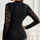 💎 60% OFF NOW! ✨ Women's Mock Neck Lace Panel Top – Slim-Fit, Elegant & Day-to-Night Style 🖤