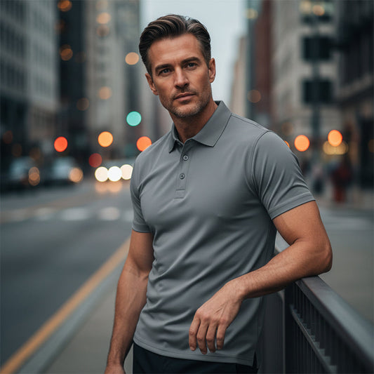 👔 50% OFF NOW!💨 Men's Quick-Dry Lapel T-Shirt – Athletic Fit & Wrinkle-Resistant – Smart Casual Essential ✨