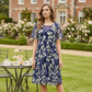 🌸 50% OFF NOW! ✨ Women's Floral A-Line Party Dress – Double-Layer Chiffon, Elegant Print & Knee-Length Fit 👗