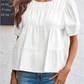 🎀 50% OFF NOW! ✨ Women's Puff Sleeve Smocked Peplum Top – Romantic Fit, Flowy Tiered Hem & Chic White Style 👗