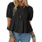 🎀 50% OFF NOW! ✨ Women's Puff Sleeve Smocked Peplum Top – Romantic Fit, Flowy Tiered Hem & Chic White Style 👗