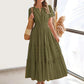 💎 50% OFF! 👗 Women's Boho Smocked Maxi Dress – Flowy Tiered Skirt, V-Neck & Breathable Fabric 🌿