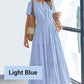 💎 50% OFF! 👗 Women's Boho Smocked Maxi Dress – Flowy Tiered Skirt, V-Neck & Breathable Fabric 🌿