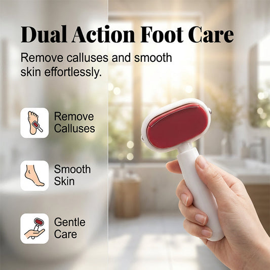🔥HOT SALE 50% OFF! 👣✨ Stop hiding your feet — this double-sided scraper removes calluses fast, leaves heels smooth, and saves you a trip to the salon. Soft feet, no appointment needed. 💅