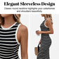 👗 50% OFF NOW! 🧶 Sleeveless Striped Ribbed Knit Dress – Timeless Chic & Bodycon Fit 🌞