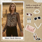 🐆 50% OFF! 👚 Women's Leopard Print Shirt with Contrast Mesh – Long Sleeve, Office-to-Evening Versatility ✨
